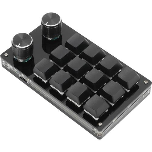 Clavier programmable, 12 touches, clavier mécanique macro à une main, fonction mémoire, type C vers USB, compatible avec Win, Linux, OS X, pour laboratoire de jeux de bureau Le noir