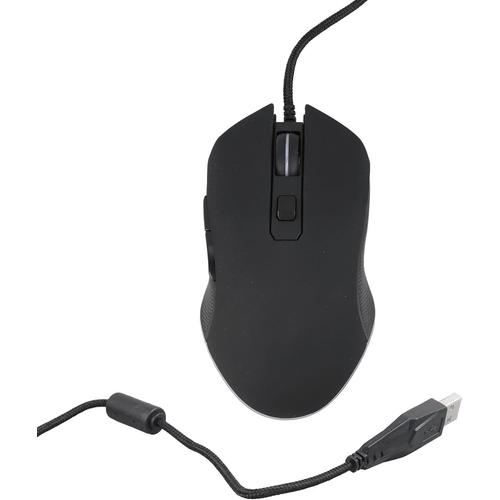 Souris Filaire Lumineuse RVB, Quatre Vitesses DPI Réglables, Lumière Respiratoire Multicolore, Souris de Jeu de Bureau avec Large compatibilité pour Ordinateur Portable (Noir)