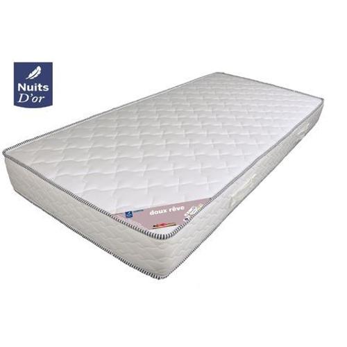 Matelas 135x190 Hauteur 18 Cm Mousse Haute Résilence Hr 30 Kg/M3 - Soutien Ferme Orthopédique + Protège Matelas Offert Doux Rêve 135 190