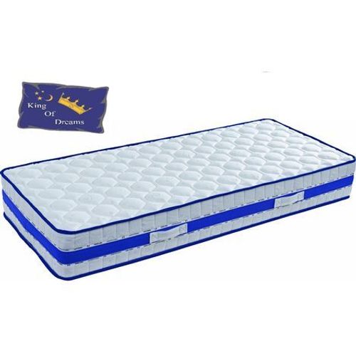 Matelas 135x190 Mousse Poli Lattex Indéformable - Face Hiver Avec Laine Merinos - Face Été Avec Lin - Hauteur 29 Cm - Soutien Très Ferme + Protège Matelas Offert Blue 135 190