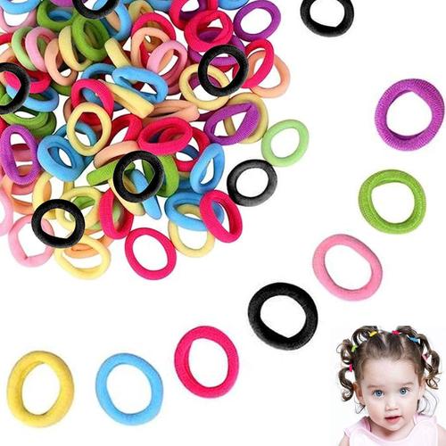 Elastique Cheveux, 200 Elastiques À Cheveux Sans Couture, Liens De Cheveux Élastiques, Chouchous Elastiques Sans Métal, Mini Chouchous Coloré Pour Queue De Cheval Filles Bébé Enfants Femme