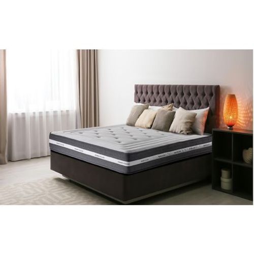 Matelas Haute Gamme Ergonomique À Mémoire De Forme 27 Cm - Excellent Indépendance De Couchage. Oeko-Tex® Deluxe 4d 80x180 - Blanc Et Gris