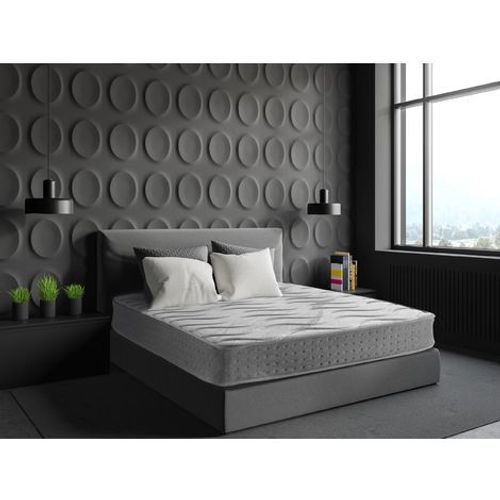 Matelas Ressorts Ensachés Viscogel-Grafeno Plus 80x190 13 Zones Et Soutien Lombaire - Hauteur 24 Cm Certifié Sanitized® Et Oeko-Tex® - Blanc Et Gris