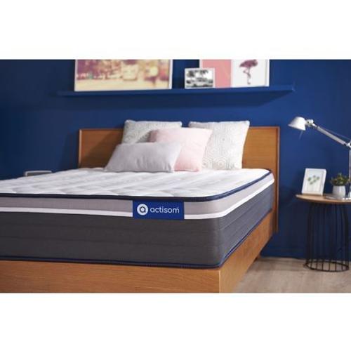 Actisom Matelas 90x190 Ressorts Ensachés + Mémoire De Forme Maxi Épaisseur 7 Zones De Confort