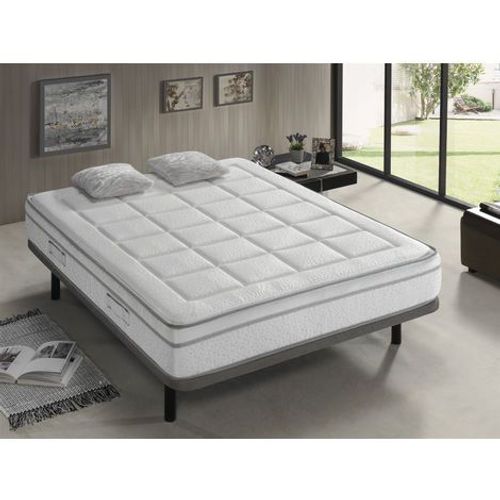 Matelas 90x190 Royal Visco Epaisseur 22 Cm - Mousse A Memoire De Forme - Haute Adaptabilite - Ferme Et Elegant -2 Faces Ete/Hiver