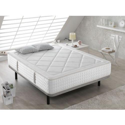 Matelas 200x200 Sevilla Epaisseur 29 Cm - Durete Moyenne - Ressorts Ensaches Avec Renforcement Du Perimetre