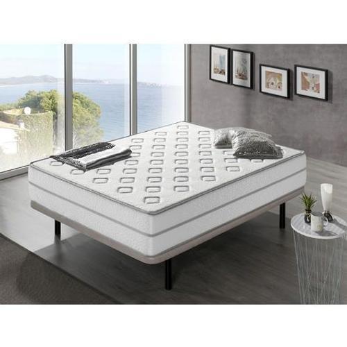 Matelas 140x200 Channel Epaisseur 22 Cm - Memoire De Forme Combine A Un Tissu Thermo-Reglable