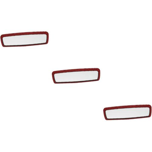 Rouge 3 Pièces Rétroviseur Miroir Intérieur De Voiture Miroir Pour Voiture Accessoires Auto Car Accessories Accessoires De Voiture Bling À L'intérieur De La Voiture Strass Plastique