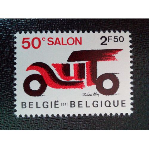 Timbre Belgique Yt 1568 50e Salon De L'automobile De Bruxelles 1971 ( 0021004 )