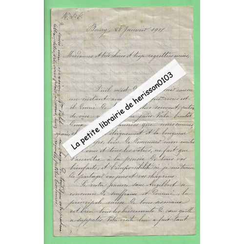 Lettre De Soeur Marie Émeline De Bourg En Bresse (Ain) 1905 À Ses Amies. Evocation Émile Combes. Lieux : Nantua, Saint Rambert En Bugey. Intéressant Témoignage Sur La Déchristianisation