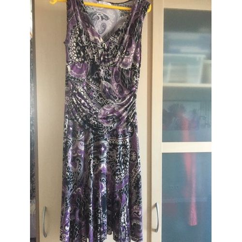 Robe Noire Et Mauve - Taille 40 - Cache-Cache