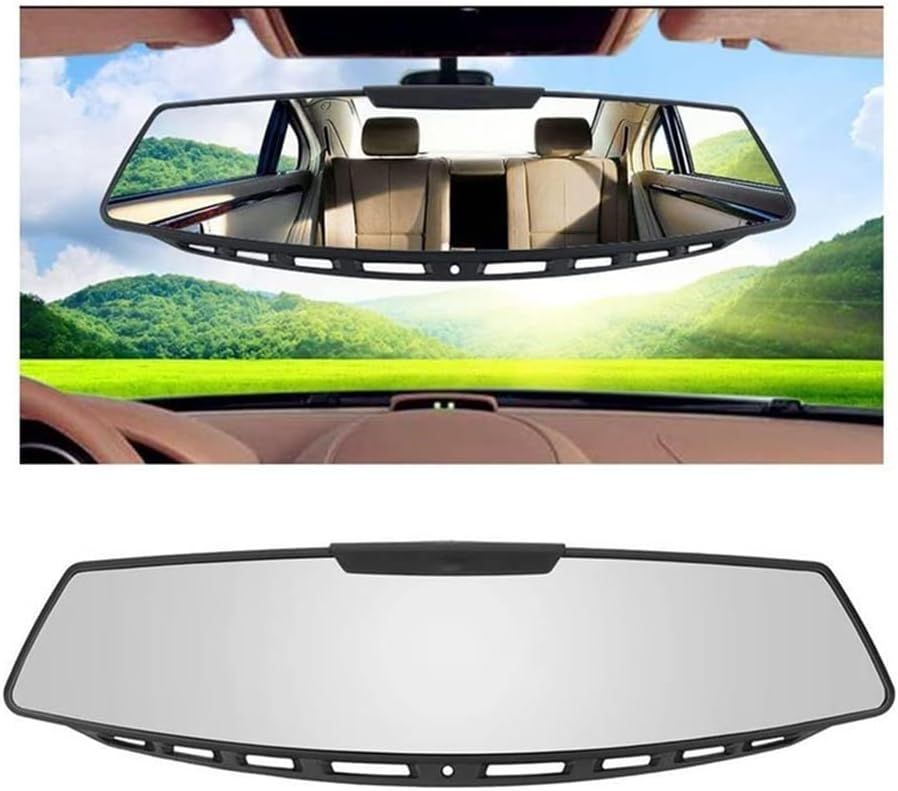 Black Miroir De Voiture Rétroviseurs De Voiture Universel 12 Clip Intérieur Sur Rétroviseur Panoramique Rétroviseur Grand Angle Rétroviseur Convexe À Surface Transparente