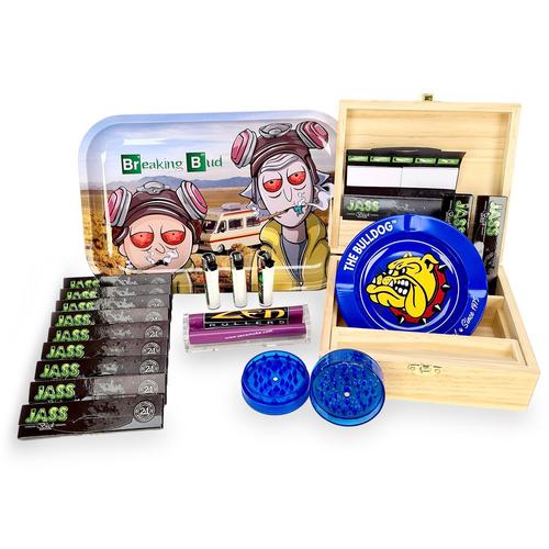 Pack FUMEUR BoX XL + Plateau Breaking BuD XL + 12 paquets Feuilles/Tips +  Rouleuse + Cendrier Bulldog + Grinder + 3 Clippers