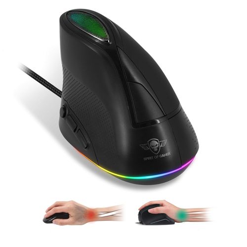 Souris filaire verticale pour gamer ELITE-M60V - rétro éclairée RGB - 6500 DPI