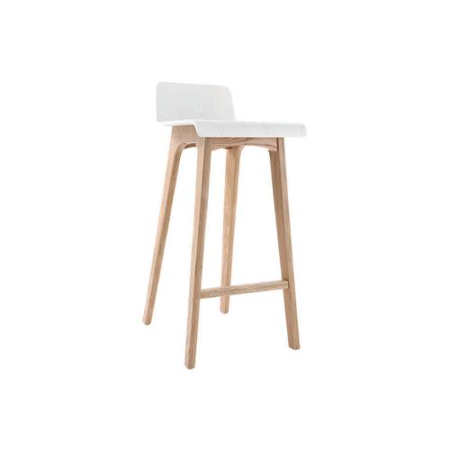 Chaise De Bar Scandinave 75 Cm Bois Et Blanc Baltik