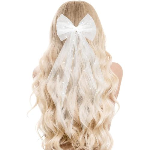 Voile Mari¿¿e de Cheveux Femme Pinces ¿¿ Cheveux Perle Blanche Mariage Voile Demoiselles D'honneur Comme Mari¿¿es Devenant D¿¿corations F¿ºte D'enterrement de Vie Jeune Fille Papillon Blanc Dames Filles