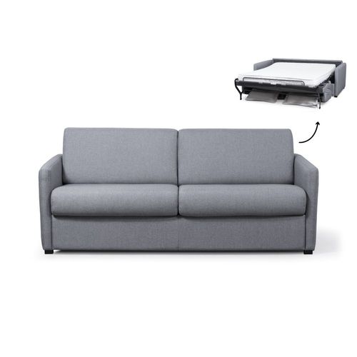 Canapé Convertible Express 3 Places Agathe En Tissu - Matelas Épaisseur 13cm - Gris Clair, Dimensions Du Couchage - 160 X 190 Cm