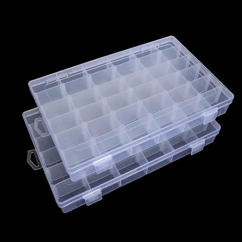 Lot de 2 Boite Rangement 36 Compartiment Plastique, Boite S¿¿parateurs Amovibles pour Trier des Pi¿¿ces de Jeux de Soci¿¿t¿¿, Perles ¿¿ Repasser, Perles, Pierres, Petites Choses de Bricolage