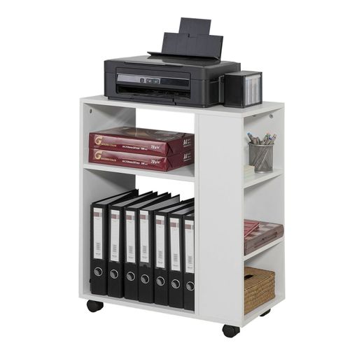 Sobuy® Fbt68-W Desserte Mobile Multifonction Support Imprimante Avec Roulettes Avec Étagères