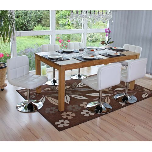 Lot De 6 Chaises De Salle À Manger Kavala, Pivotante, Similicuir, Blanc