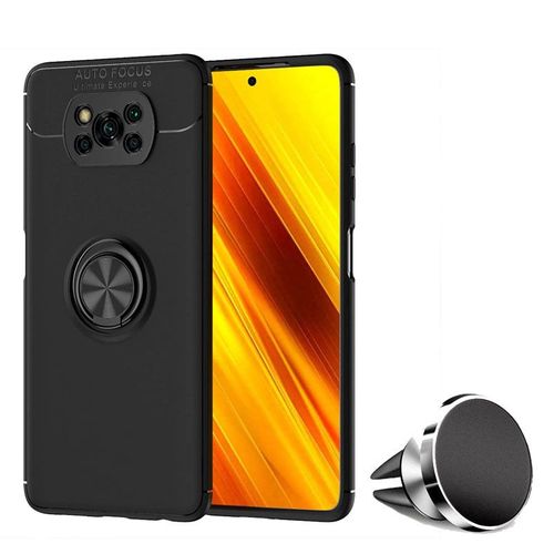 Pack Coque Magnétique Aimantée Housse Protection Xiaomi Poco X3 Nfc (Pocophone X3 Nfc) 2020 Avec Support Stand Voiture Magnétique À Grille D'aération Universel Sans Fil - Accessoires Pochette Poco X3 2020