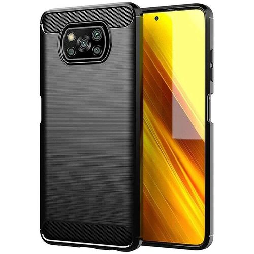 Coque Brossée Noire Xiaomi Poco X3 Nfc (Pocophone X3 Nfc) 2020 Carbon Fiber Antichoc - Accessoires Pochette Case Poco X3 2020