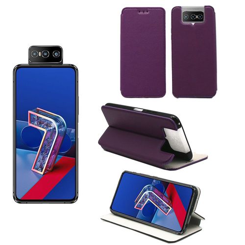 Zenfone 7 Zs670ks / Zenfone 7 Pro Zs671ks Etui Protection Portefeuille Violet À Rabat Avec Porte Cartes - Housse Zenfone 7 Zs670ks / Zenfone 7 Pro Zs671ks 2020 Folio Violette Coque Silicone Antichoc Smartphone 2020 - Accessoires Pochette Case