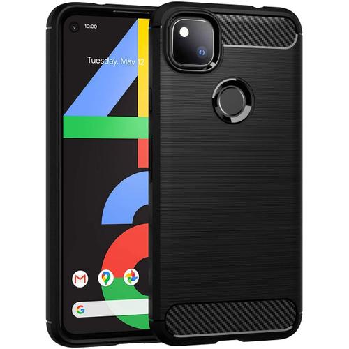 Coque Brossée Noire Google Pixel 4a Carbon Fiber Antichoc - Accessoires Pochette Case Nouveau Google Pixel 4a. Attention, Cet Accessoire Est Compatible Uniquement Avec Le Pixel 4a 4g Et Non 5g.