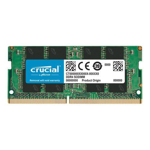 Crucial - DDR4 - module - 16 Go - SO DIMM 260 broches - 3200 MHz / PC4-25600 - CL22 - 1.2 V - mémoire sans tampon - non ECC