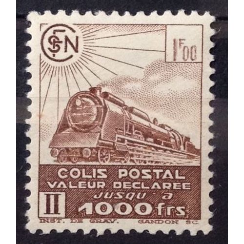 Colis Postaux - Train Petit - Ii Valeur Déclarée - 1f00 Brun (Très Joli N° 177) Neuf* - France Année 1941 - Brn83 - N29030