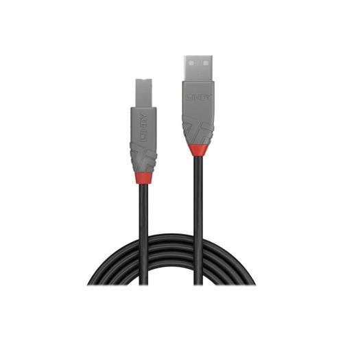 Lindy Anthra Line - Câble USB - USB (M) pour USB type B (M) - USB 2.0 - 10 m - rond - noir