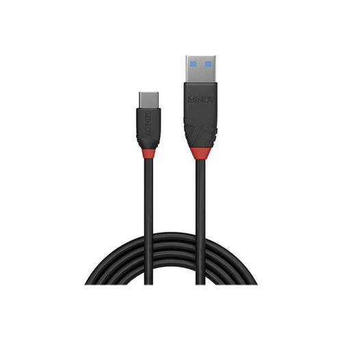 Lindy Black Line - Câble USB - USB type A (M) pour 24 pin USB-C (M) - USB 3.1 - 15 cm - rond - noir