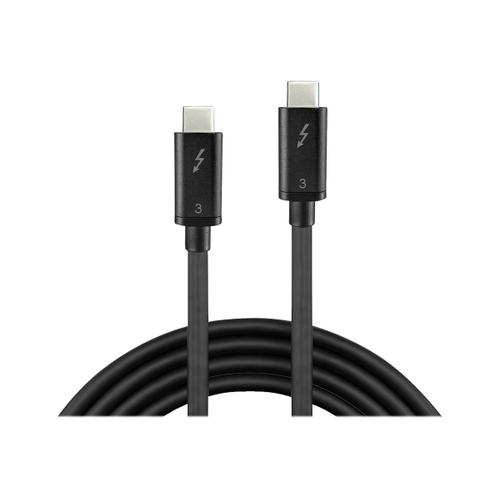 Lindy - Câble Thunderbolt - 24 pin USB-C (M) pour 24 pin USB-C (M) - USB 3.1 / Thunderbolt 3 / DisplayPort 1.2 - 20 V - 5 A - 80 cm - passif, rond, support 5K, Alimentation USB (100 W) - noir