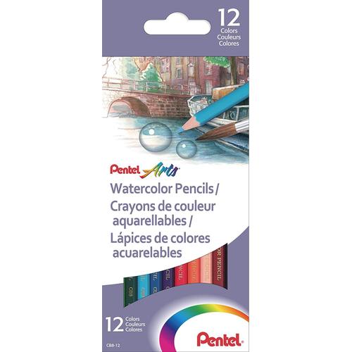 12 Crayons De Couleur - Aquarellable - Pentel Arts