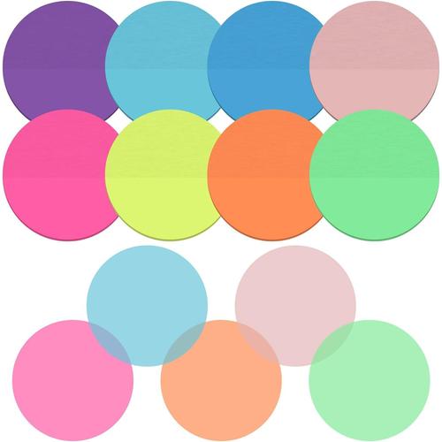 400 Pi¿¿ces Post it Transparent Notes Autocollantes ¿¿tiquettes Autocollantes Transparentes Rondes Feuillets Autocollants de Marque Page Accessoires de Bloc Notes Fournitures Scolaires Postite Bureau