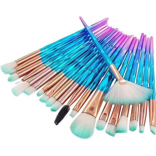 Set De 20 Pinceaux De Maquillage Pinceaux Pour Fard À Paupières, Fond De Teint, Eyeliner, Mascara, Lèvres, Anti-Cernes Et Sourcils 