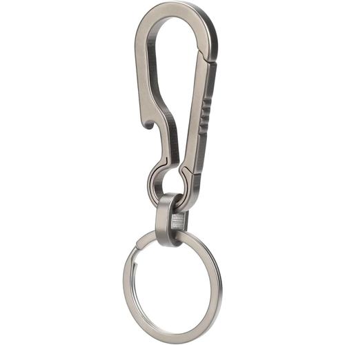 Porte Clef Titane, Clip Porte-Clés Mousqueton Decapsuleur Anneau Porte Clé, Mousqueton Tactique Dégagement Rapide pour Hommes et Femmes Clés à La Taille Mousqueton EDC