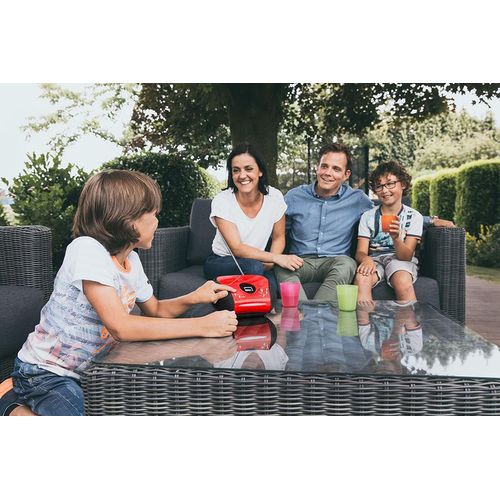 mini chaine hifi stéréo FM LECTEUR CD programmable noir rouge