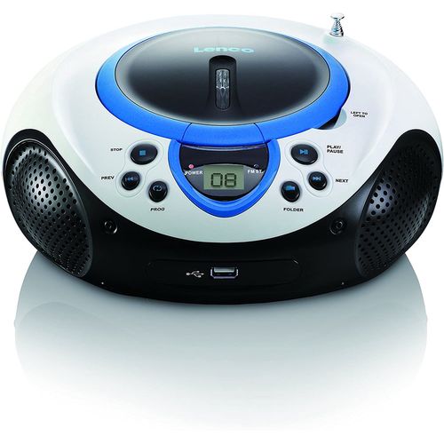 mini chaine hifi stéréo FM LECTEUR CD USB MP3 piles ou secteur bleu blanc noir