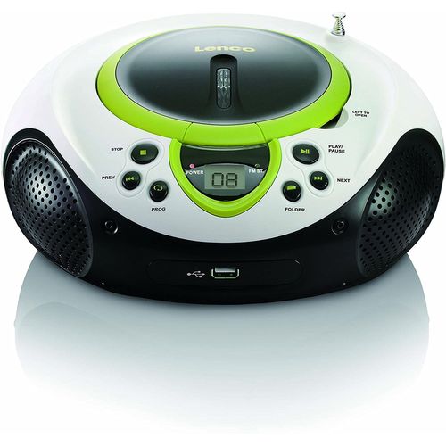 mini chaine hifi stéréo FM LECTEUR CD USB MP3 piles ou secteur vert blanc noir