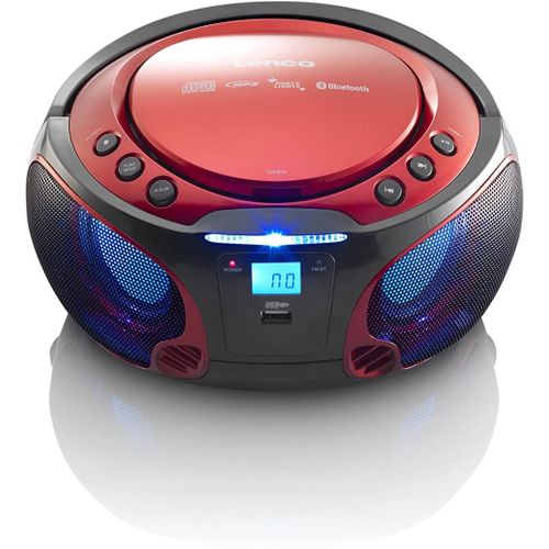 mini chaine hifi stéréo FM CD BLUETOOTH USB rouge noir