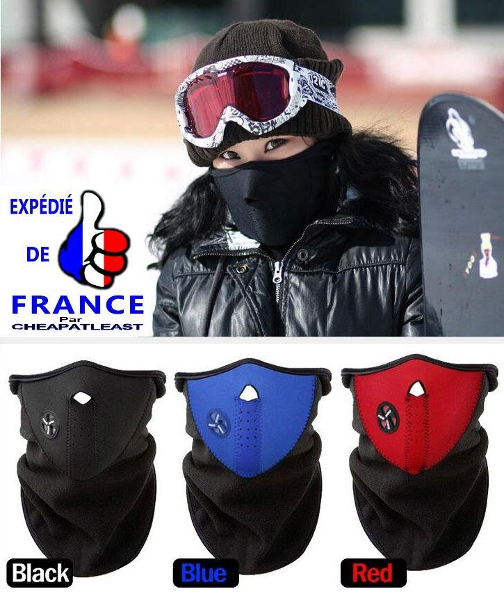 Masque Facial / Protection Visage (Néoprène) Et Cou + Oreilles (Polaire) -  Idéale Pour : Ski / Snowboard / Vélo / Moto / Roller / Trekking / Randonnée  / Airsoft / Etc