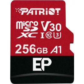 Patriot EP Series - Carte mémoire flash (adaptateur microSDXC vers SD inclus(e)) - 256 Go - A1 / Video Class V30 / UHS-I U3 / Class10 - microSDXC UHS-I