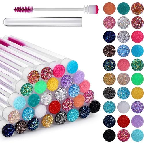 Lot De 30 Pinceaux À Cils Spoolies Applicateurs De Mascara Pinceaux Pour Extensions De Cils Tubes De Diamant Fournitures De Maquillage 