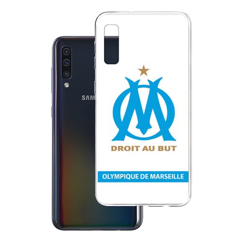 Coque Pour Samsung Galaxy A50 - Logo Om Marseille Blanc