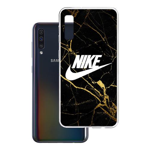 Coque Pour Samsung Galaxy A50 - Nike Logo Gold Marbre