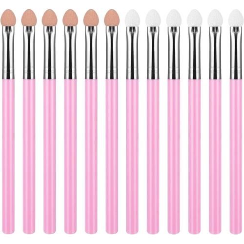 Lot De 12 Pinceaux De Maquillage En Éponge Rose Pour Fard À Paupières Pinceau De Contour Des Yeux Applicateurs De Poudre Pour Femmes Efilles 