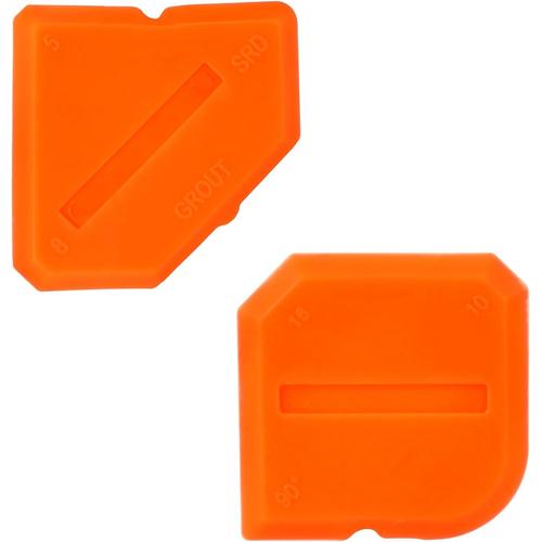 Lot de 2 lisseurs de joints en silicone - Kit d'outils de masquage - Extracteur de joints en silicone - Outil pour carrelage de salle de bain et cuisine - Orange