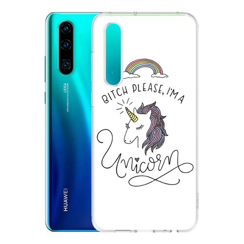 شخصية البطل Coque pour Huawei P30 Lite - Bitch Please Unicorn Licorne