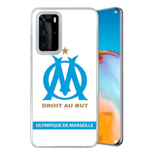 Coque Pour Huawei P40 Pro - Logo Om Marseille Blanc